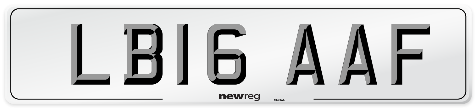LB16 AAF Number Plate from New Reg